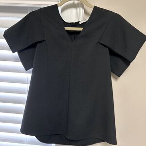 Black TIBI Short Shelve Blouse (Small)
